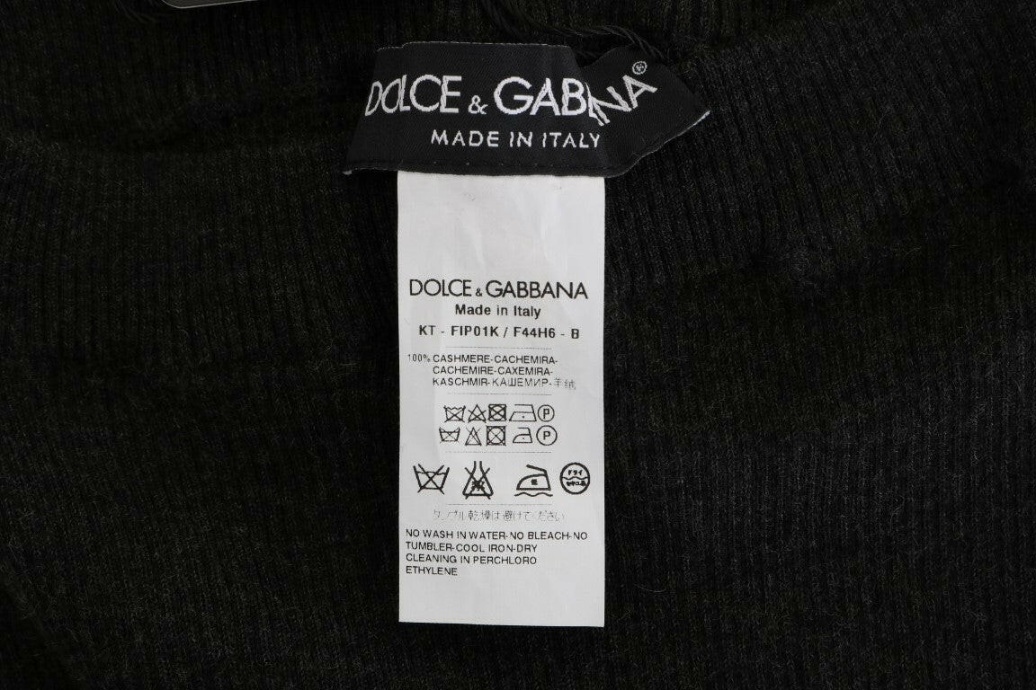 Dolce & Gabbana Elegant Gray Cashmere High Waist Pants.