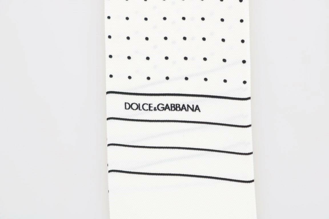 Dolce & Gabbana Elegant Silk Polka Dot Men's Scarf Wrap.