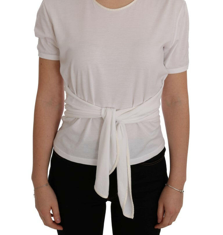 Dolce & Gabbana White Cotton Silk T-Shirt - GENUINE AUTHENTIC BRAND LLC  