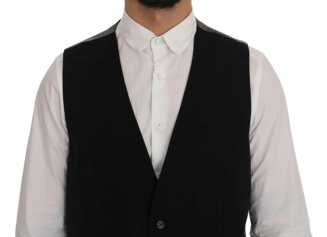 Dolce & Gabbana Black STAFF Cotton Rayon Vest - GENUINE AUTHENTIC BRAND LLC  
