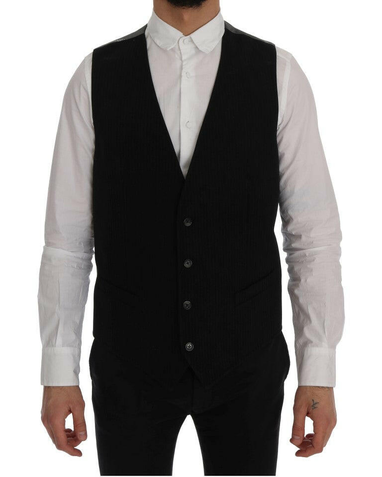 Dolce & Gabbana Black STAFF Cotton Rayon Vest - GENUINE AUTHENTIC BRAND LLC  