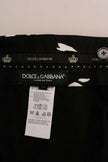 Dolce & Gabbana Black Tree Cotton Stretch Pants - GENUINE AUTHENTIC BRAND LLC  
