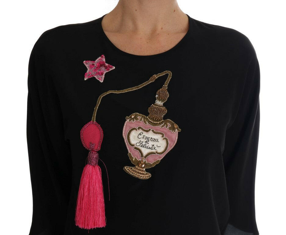 Dolce & Gabbana Fairy Tale Embroidered Silk Blouse.
