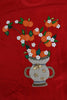 Dolce & Gabbana Red Silk Floral Embroidered Elegance Top.