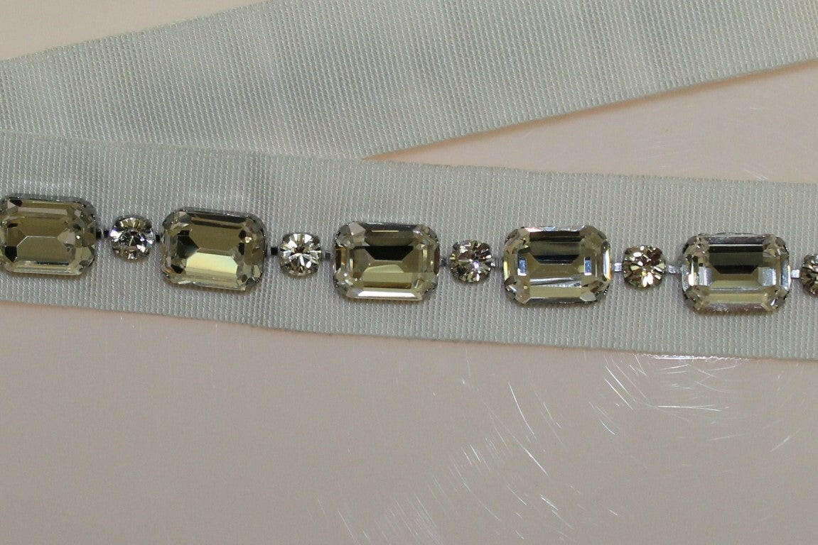 Dolce & Gabbana White Crystal Stones Waist Belt - GENUINE AUTHENTIC BRAND LLC  