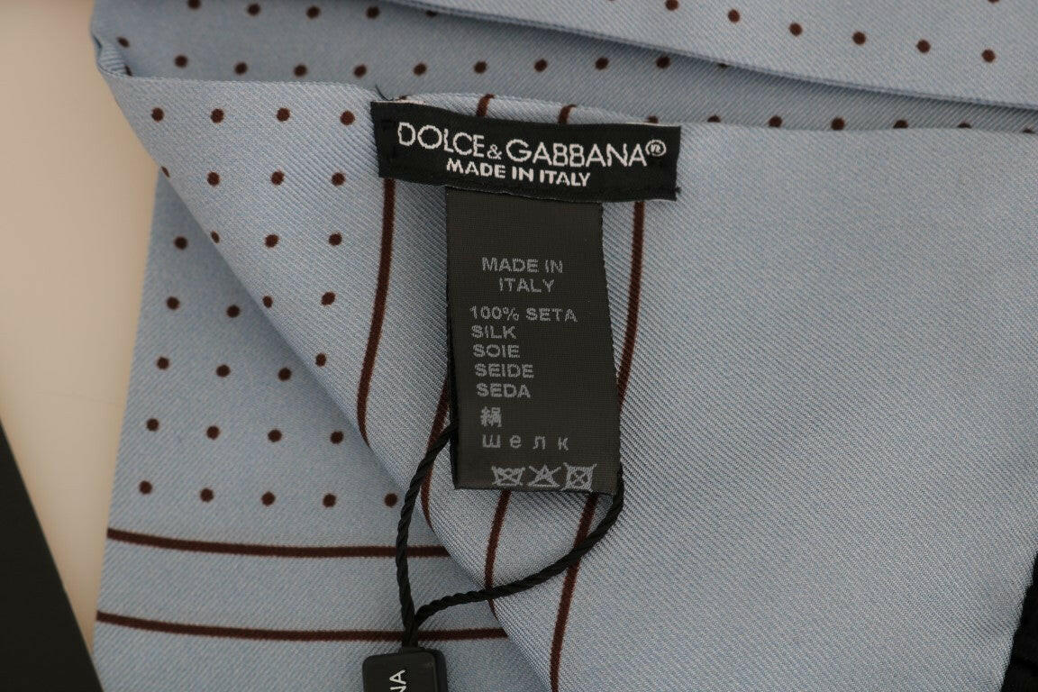 Dolce & Gabbana Blue Silk Polka Dot Scarf - GENUINE AUTHENTIC BRAND LLC  