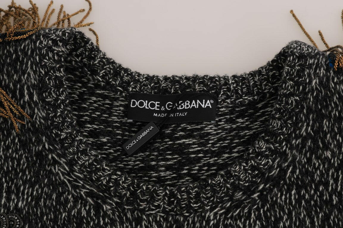 Dolce & Gabbana Gray Wool Cashmere Sweater - GENUINE AUTHENTIC BRAND LLC  