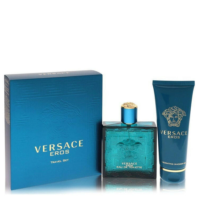 Versace Eros by Versace Gift Set -- 3.4 oz Eau De Toilette Spray + 3.4 oz Shower Gel (Men).