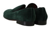 Dolce & Gabbana Green Suede Leather Slippers Loafers - GENUINE AUTHENTIC BRAND LLC  