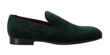 Dolce & Gabbana Green Suede Leather Slippers Loafers - GENUINE AUTHENTIC BRAND LLC  