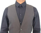 Dolce & Gabbana Gray Striped Formal Dress Vest - GENUINE AUTHENTIC BRAND LLC  