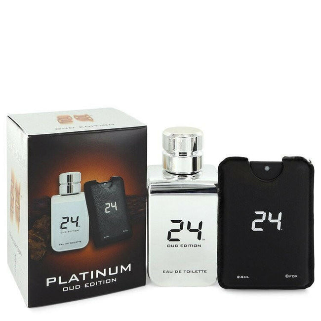 24 Platinum Oud Edition by ScentStory Eau De Toilette Concentree Spray + 0.8 oz {Pocket Spray (Unisex) 3.4 oz 3.4 oz Eau De Toilette Concentree Spray + 0.8 oz Pocket Spray (Unisex) (Men).