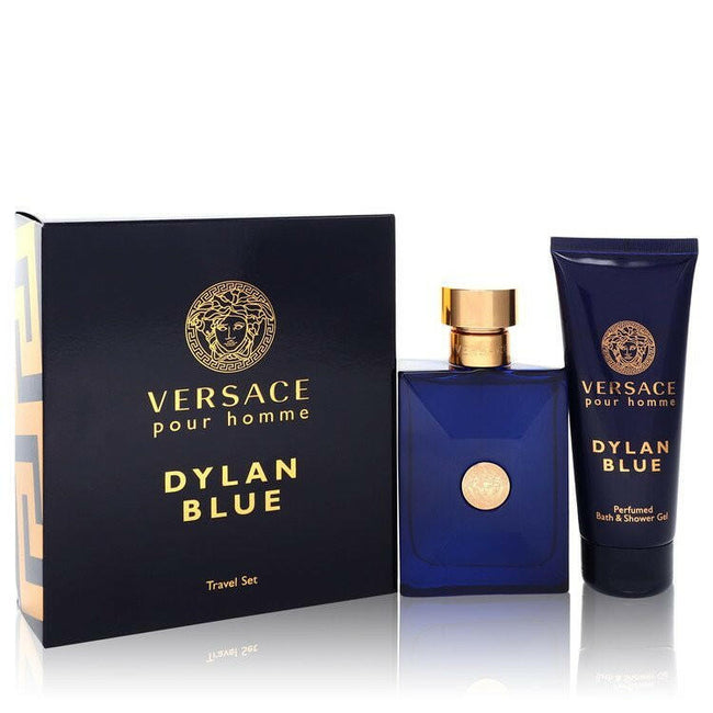 Versace Pour Homme Dylan Blue by Versace Gift Set -- 3.4 oz Eau de Toilette Spray + 3.4 oz Shower Gel (Men).