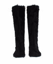 Dolce & Gabbana Black Xiangao Lamb Fur Leather Boots - GENUINE AUTHENTIC BRAND LLC  
