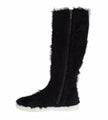 Dolce & Gabbana Black Xiangao Lamb Fur Leather Boots - GENUINE AUTHENTIC BRAND LLC  