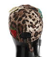 Dolce & Gabbana Brown Leopard Sequin Sicily Applique Baseball Hat.