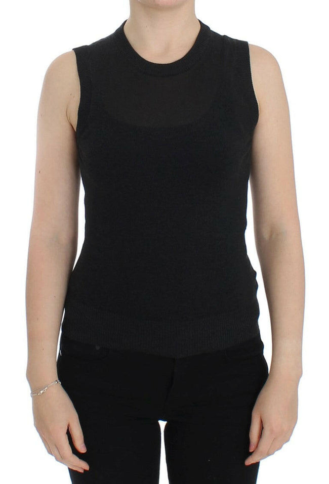 Dolce & Gabbana Black Sleeveless Crewneck Vest Pullover - GENUINE AUTHENTIC BRAND LLC  