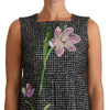 Dolce & Gabbana Houndstooth Floral Appliqué Shift Dress.