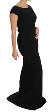 Dolce & Gabbana Elegant Black Maxi Sheath Dress.