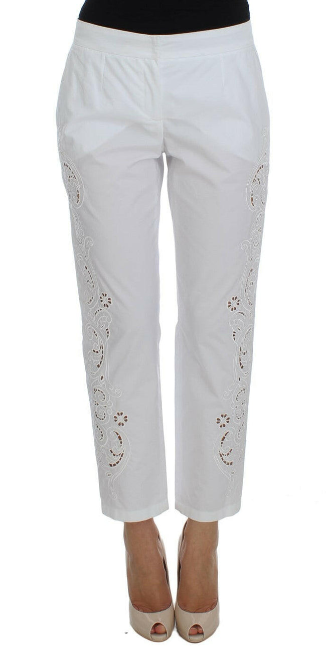 Dolce & Gabbana White Floral Cutout Dress Sicily Pants - GENUINE AUTHENTIC BRAND LLC  
