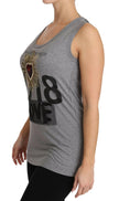 Dolce & Gabbana Sequined Heart Tank Top in Gray.