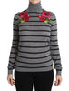 Dolce & Gabbana Elegant Embroidered Cashmere-Silk Sweater.
