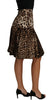 Dolce & Gabbana Chic Leopard Print A-Line Skirt.