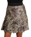 Dolce & Gabbana Elegant Floral A-Line Jacquard Skirt.