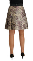 Dolce & Gabbana Floral Jacquard A-Line Skirt Delight.