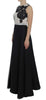 Dolce & Gabbana Black White Floral Silk Sheath Gown Dress - GENUINE AUTHENTIC BRAND LLC  