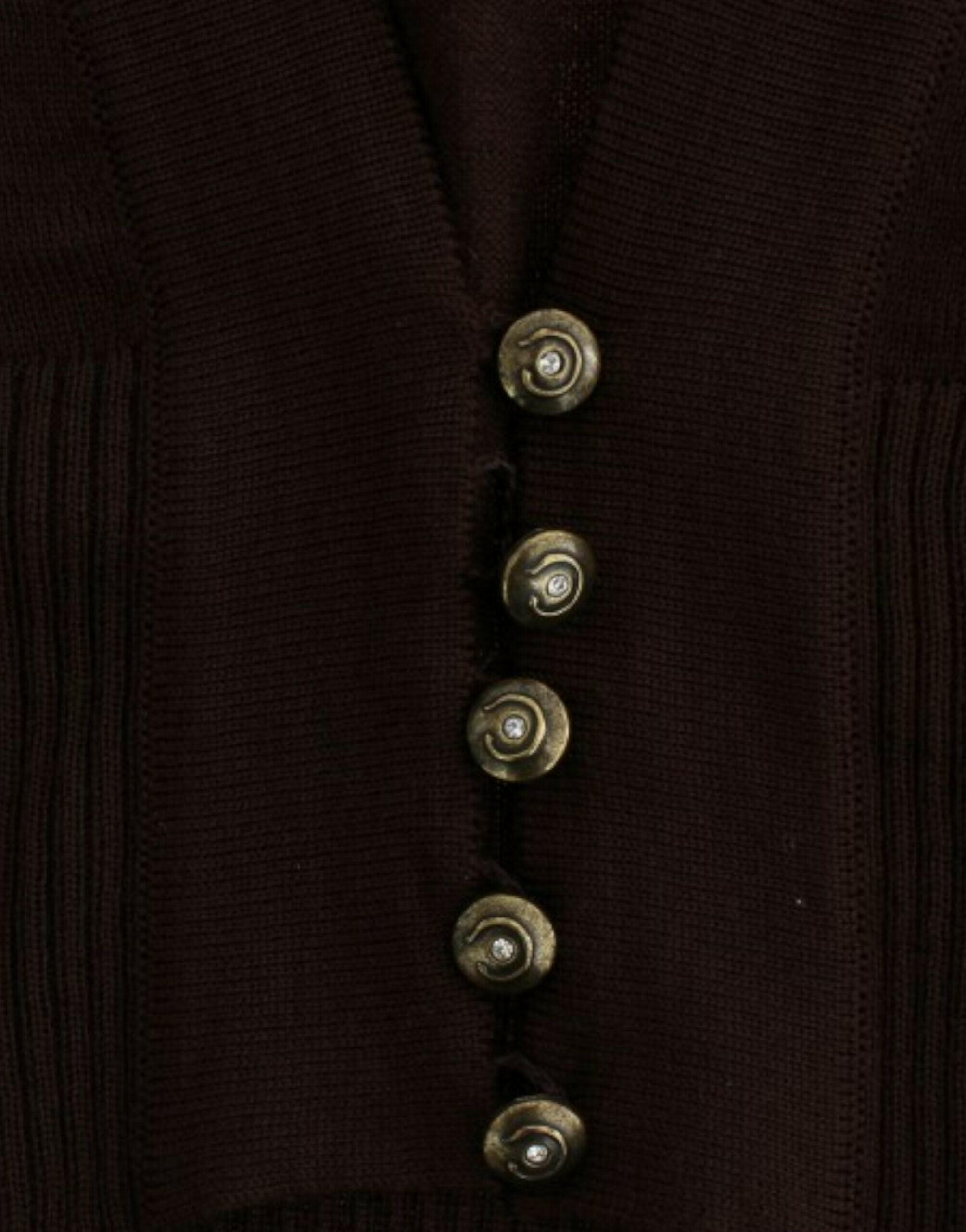 Cavalli Brown cropped wool cardigan