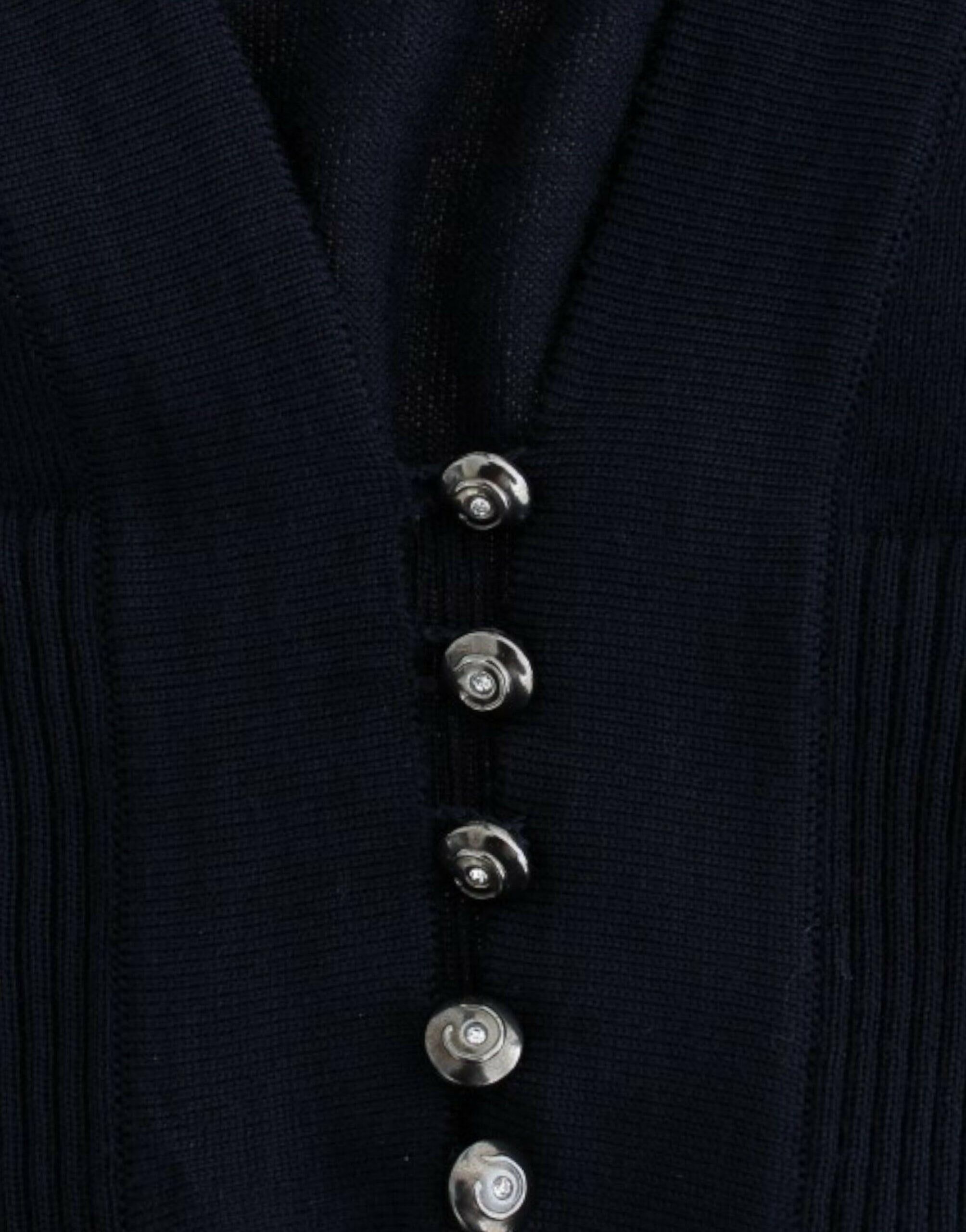 Cavalli Blue cropped wool cardigan