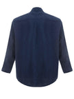 Emporio Armani Relaxed Fit Jacket Shirt in Blue Linen - GENUINE AUTHENTIC BRAND LLC  
