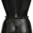 Dolce & Gabbana Black Leather Crystals Waist Belt - GENUINE AUTHENTIC BRAND LLC  