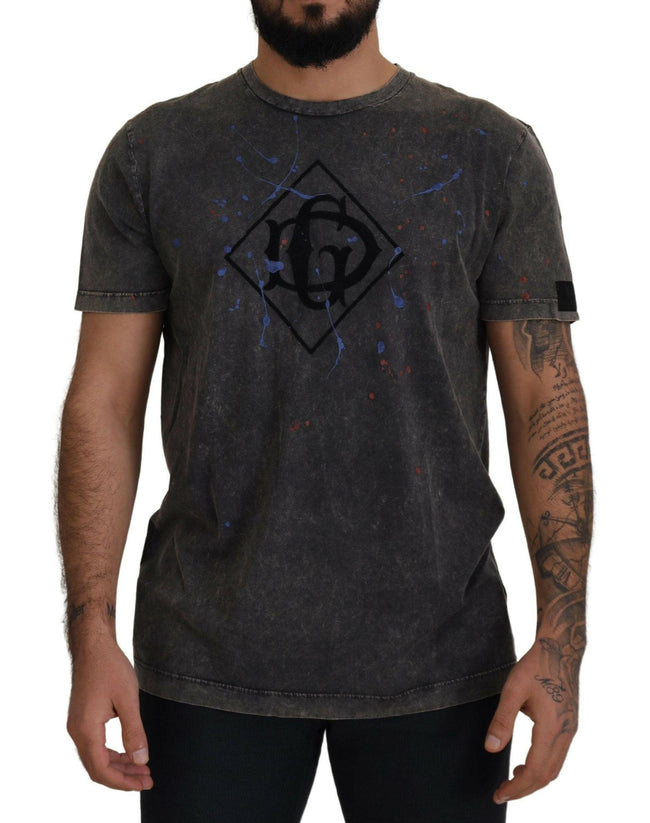 Dolce & Gabbana Gray Discolored Effect DG Logo T-shirt - GENUINE AUTHENTIC BRAND LLC  