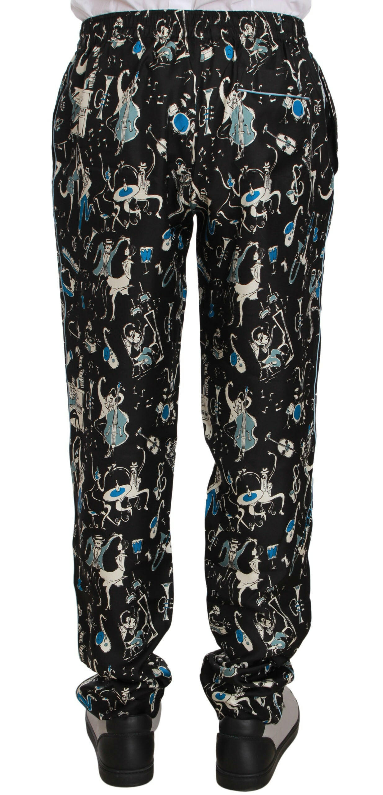 Dolce & Gabbana Black Musical Instrument Sleepwear Pants - GENUINE AUTHENTIC BRAND LLC  