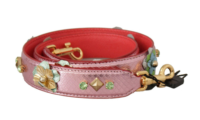 Dolce & Gabbana Metallic Pink Leather Studded Shoulder Strap - GENUINE AUTHENTIC BRAND LLC  