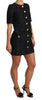 Dolce & Gabbana Black Button Embellished Jacquard Mini Dress - GENUINE AUTHENTIC BRAND LLC  