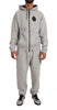 Billionaire Italian Couture Gray Cotton Sweater Pants Tracksuit  Set - GENUINE AUTHENTIC BRAND LLC  