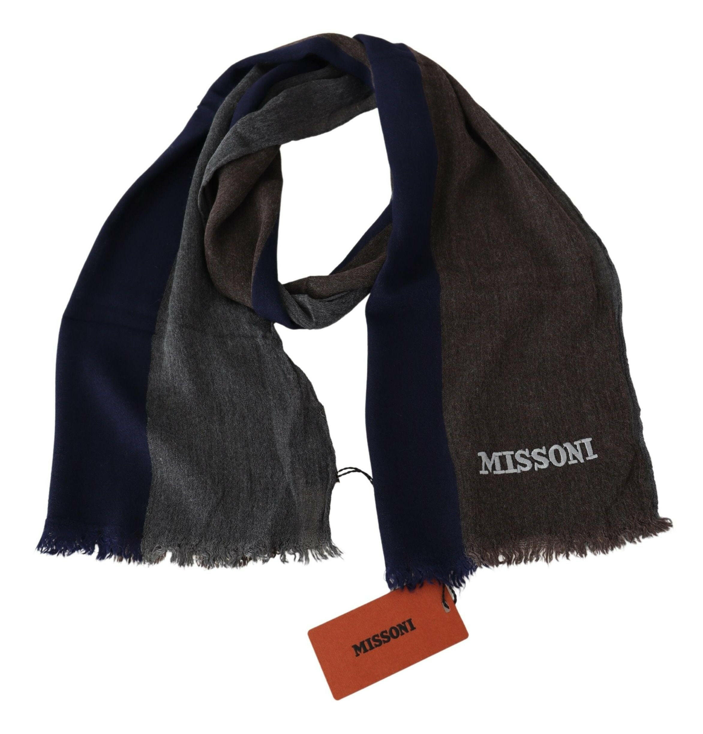 Missoni Multicolor Striped Wool Unisex Wrap Fringes Scarf - GENUINE AUTHENTIC BRAND LLC  