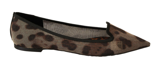 Dolce & Gabbana Brown Leopard Ballerina Flat Loafers Shoes - GENUINE AUTHENTIC BRAND LLC  