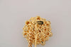 Dolce & Gabbana Gold Brass Clear Crystal Chain Pin Women Brooch - GENUINE AUTHENTIC BRAND LLC  