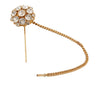 Dolce & Gabbana Gold Brass Clear Crystal Chain Pin Women Brooch - GENUINE AUTHENTIC BRAND LLC  