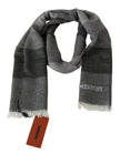 Missoni Gray Striped Wool Unisex Neck Wrap Fringes Scarf - GENUINE AUTHENTIC BRAND LLC  