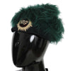 Dolce & Gabbana Green Fur DG Logo Embroidered Cloche Hat - GENUINE AUTHENTIC BRAND LLC  
