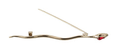 Dolce & Gabbana Silver Brass Crystal Spilla Serpente Brooch Pin - GENUINE AUTHENTIC BRAND LLC  