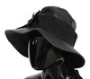 Dolce & Gabbana Black Leather DG Coin Crystal Wide Brim Hat - GENUINE AUTHENTIC BRAND LLC  
