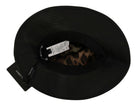 Dolce & Gabbana Black Leather DG Coin Crystal Wide Brim Hat - GENUINE AUTHENTIC BRAND LLC  