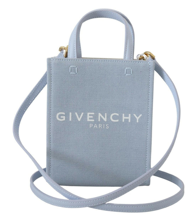 Givenchy Blue Coated Canvas Vertical Cloud Mini Shoulder Bag - GENUINE AUTHENTIC BRAND LLC  