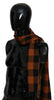 Costume National Orange Check Neck Wrap Shawl Scarf - GENUINE AUTHENTIC BRAND LLC  